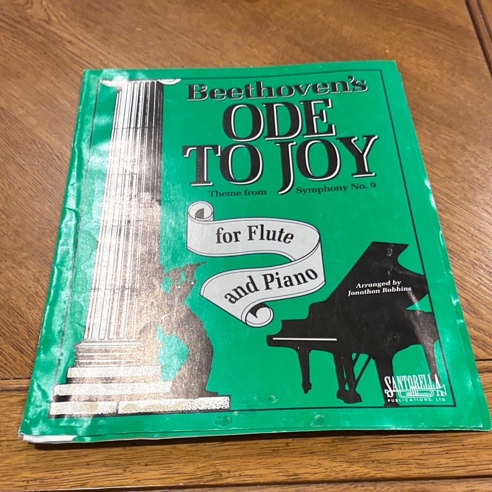 Beethoven's Ode to Joy Sheet Music for Flute and Piano - Green